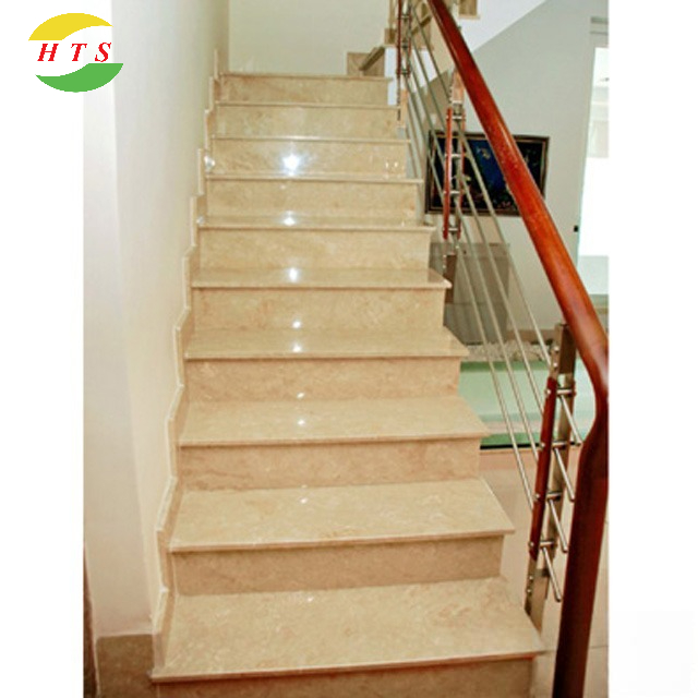 cầu thang đá marble màu vàng